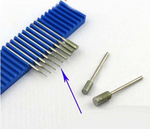 30 x Diamond coated 2.0MM CYLINDRICAL cylinder rotary drill bit burr burrs point