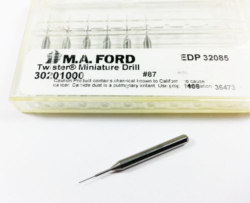 (Lot of 7)  #87  .0100&#034;  MA Ford Solid Carbide Miniature Drill (L311)