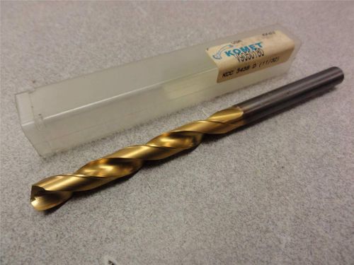 NEW Komet 11/32&#034; Solid Carbide Coolant Drill, Tin Coated, No. V9050180