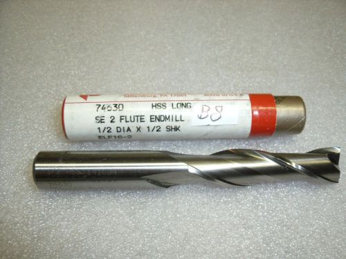 1/2” x 1/2” x 2” x 4” brubaker 2 flute m7 hss end mill -new – b8 for sale