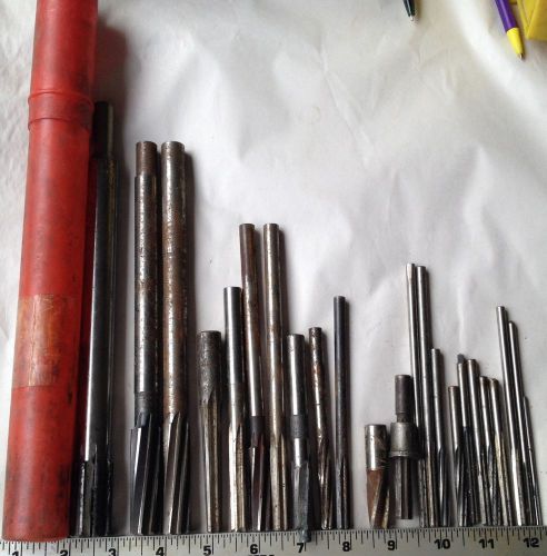 MACHINIST LATHE TOOLS LOT OF 23 REAMERS Various Sizes Lg to Sm
