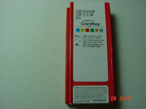 Sandvik ccmt 2[1.5]1-wf corokey 2015 carbide inserts [17 only] for sale