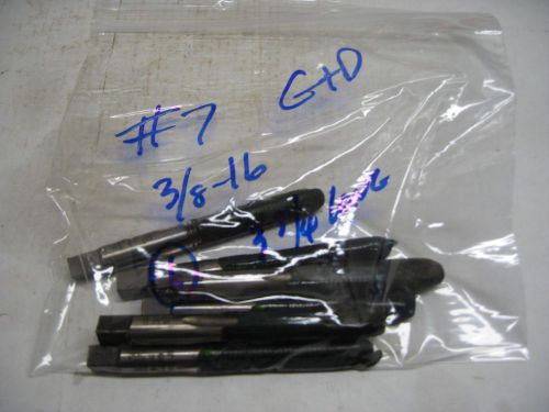 #7 box lot six sharpened 3/8-16 taps 3 3/4 inches long greenfield tap &amp; die for sale