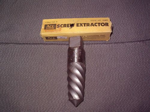 SCREW EXTRACTOR#EX9  ACE-HANSON   - MADE IN USA-REMOVE SCREWS 1 3/8 UP &amp; 1&#034; PIPE
