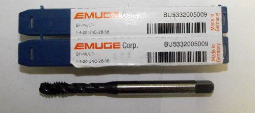 3pc 1/4-20 Emuge MultiTap Spiral Flute