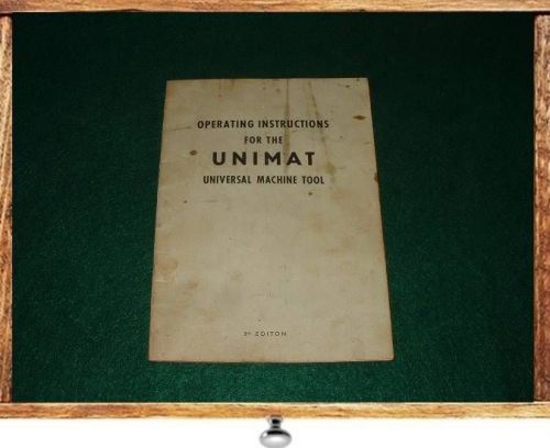 UNIMAT SL1000 / DB200 LATHE OPERATING INSTRUCTION MANUAL 28 PAGES