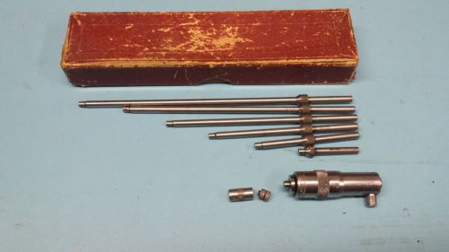 Inside micrometer calipers set starrett 124-a  2&#034; - 8&#034; in original vintage box for sale