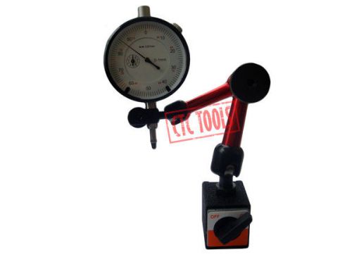 New micron dial indicator gauge &amp; magnetic base - measuring milling lathe #d13 for sale