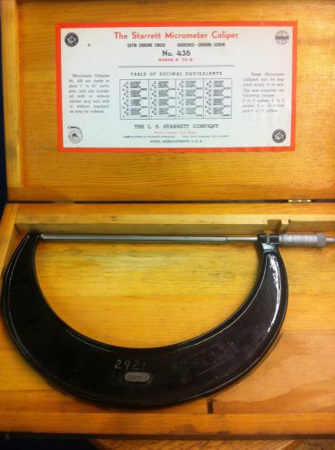 Starrett Micrometer Caliper #436 in wooden case