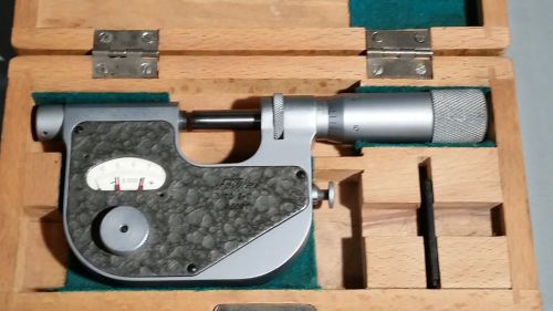 Fowler 0 - 1&#034; Indicating Carbide Micrometer 0.0001&#034; Precision