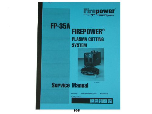 Thermal Dynamics FirePower FP-35A Plasma Cutter Service Manual *968