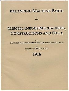 Balancing machine parts and miscellaneous mechanisms, constructions and data for sale