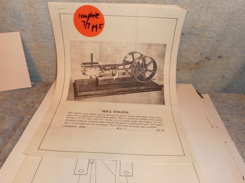Machinists steamers sp113 kouhoupt mill engine plans for sale