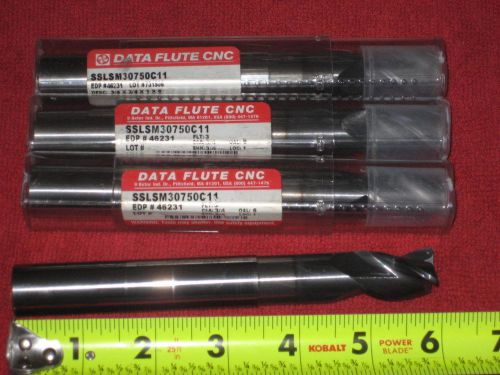 4 DATA FLUTE 3/4 .750 6 INCHES OAL ENDMILLS