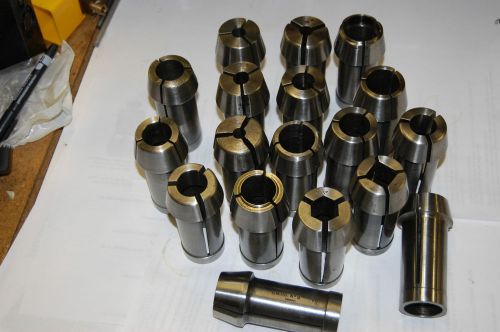 Lot of 18 f m c o no 3 hardinge push pull collets assorted sizes for sale