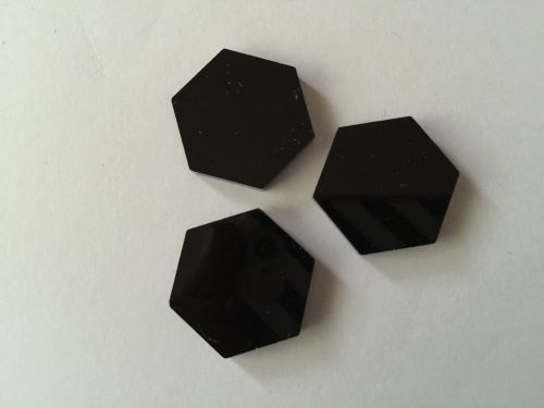 25 pcs 1&#034; dia. x 1/8&#034;  hexagon shape laser cut black  cell cast plexiglass disks for sale