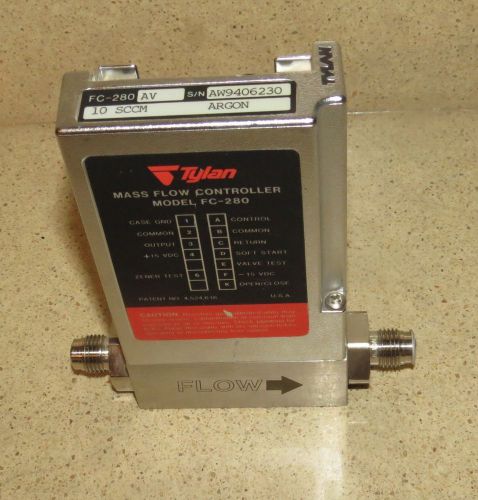 TYLAN MASS FLOW CONTROLLER MODEL FC-280 10SCCM Argon -B