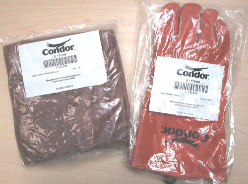 CONDOR LEATHER WELDING GLOVES AND SLEEVES-NEW IN PACKAGE  5T184B AND 5T108B