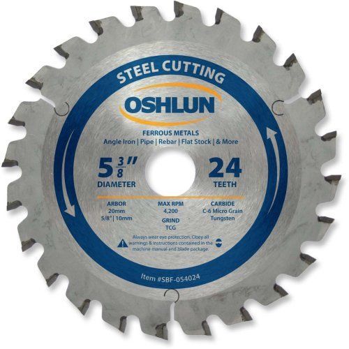 Oshlun sbf-054024 5-3/8-in 24 tooth tcg saw blade w/ 20mm arbor (5/8-in and 10mm for sale