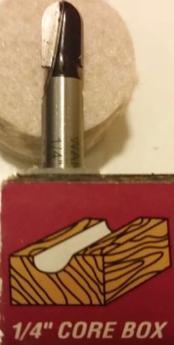 1/4&#034; core box, round nose, fluting router bit 1/4&#034; shank c3 carbide tip.  new! for sale