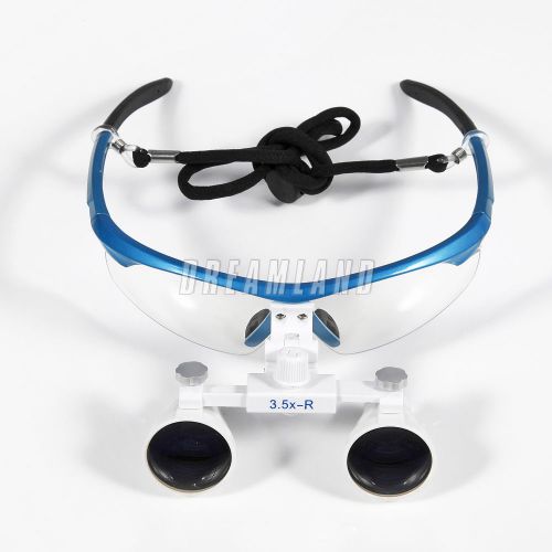 Blue color dental glasses loupes surgical 3.5x420mm binocular pro with black box for sale