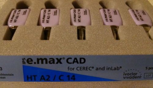 IVOCLAR VIVADENT IPS E.MAX® CAD CEREC® HT A2 / C14 5 BLOCKS EMAX