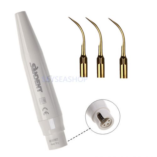Dental detachable ultrasonic scaler handpiece fit satelec dte + 3 golden tips for sale
