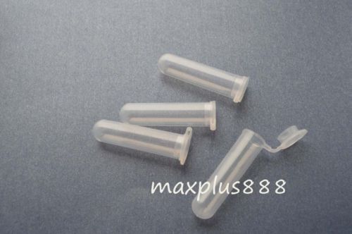 250pcs 5ml NEW Cylinder Bottom Micro Centrifuge Tubes w Caps Clear
