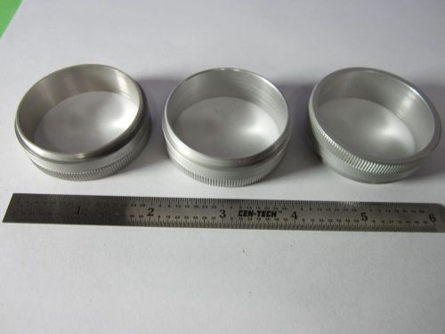 Optical microscope olympus japan lot 3 ea aluminum rings for optics bin#c3-96-01 for sale
