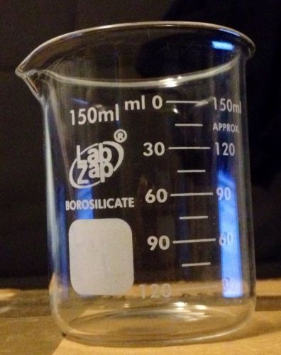 Lab Zap, 150 ml Borosilicate Glass Beakers, 12 per package, Used