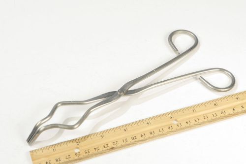 25 crucible tongs, 9 inch,  stainless steel, serrated tips. for sale