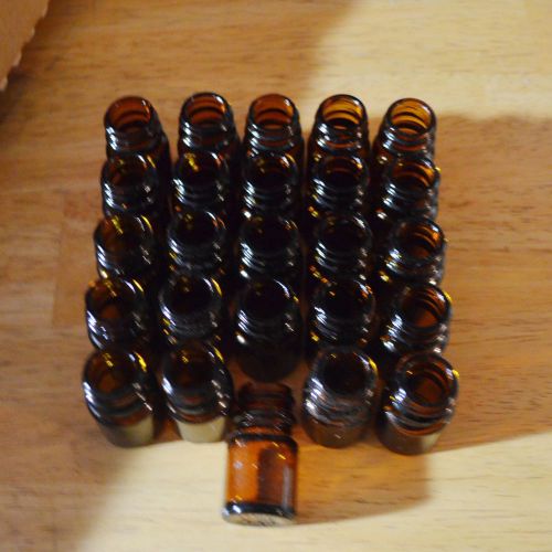 lot of 25  Brown Glass Screw top bottles app 7ml New old Stock No Caps.
