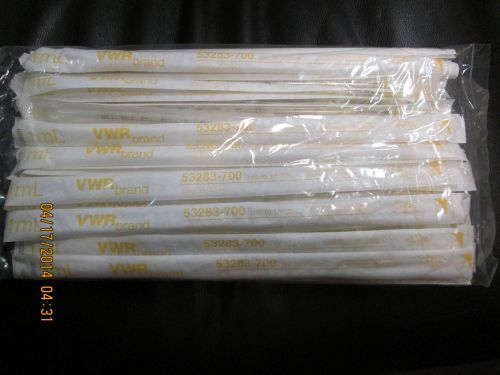 Pack of 50 NEW 1mL VWR Serological Pipettes Pipets Polystyrene 53283-700