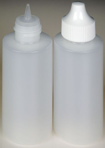 Plastic Dropper Bottles, Precise Tipped w/White Cap, 2-oz. 50-Pack, New