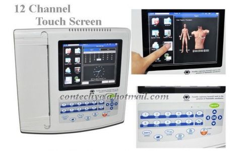 12 Channel 12 Leads ECG /EKG Machine,Realtime analysis PC Software with printer