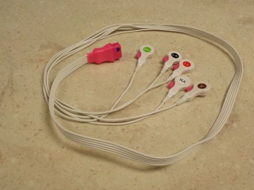 Covidien Adult disposable ecg ekg electrode leads 5 lead with adapter multiuse
