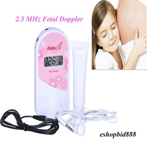 2014 pink 2.5 mhz fetal doppler fetal heart monitor with lcd display &amp; gel for sale