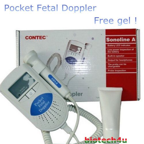 CONTEC 3Mhz probe Pregnant Fetal heart doppler /Backlight+Free gel (Sonoline A)