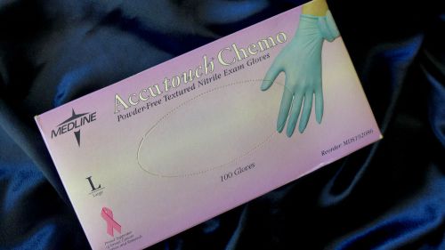Medline Powder-Free Accutouch Chemo Nitrile Exam Gloves..box of 100...Large