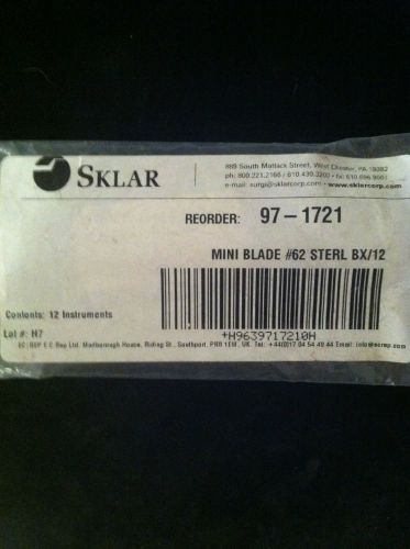 Sklar Instruments Sterile Mini Blade #62 Surgical Blades Box of 12 97-1721