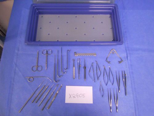 Karl storz eye surgical instrument set with tray (lot of 27) for sale