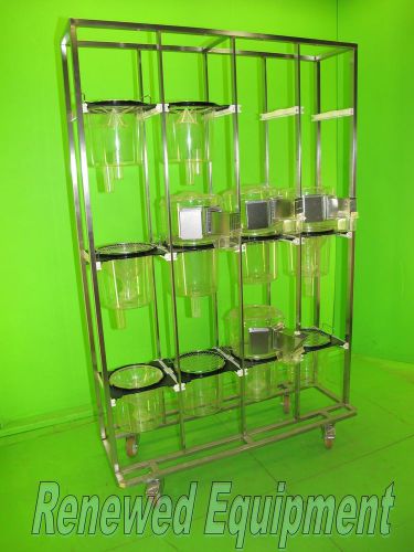 Tecniplast stainless steel metabolic collection rack with mice cages incomplete for sale