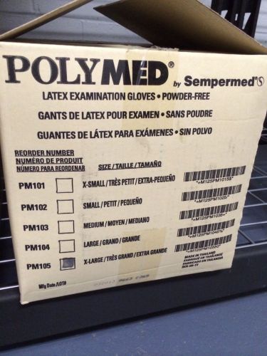 Polymed by sempermed latex powder free exam 1000 gloves a case size-xlarge for sale