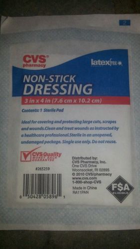 50- 3&#034; X 4&#034; Non-Stick Dressing Latex Free Sterile Pads