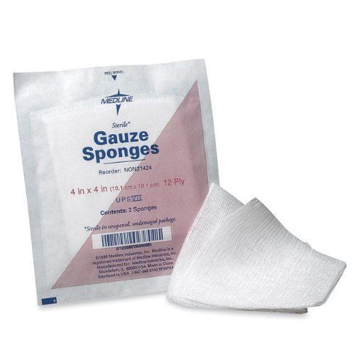 Medline Sterile Woven Gauze Sponges - 12 Ply - 4&#034; X 4&#034; - 50/box - (non21424)