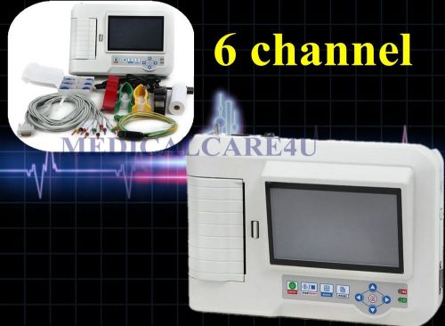 CONTEC Touch Screen ECG/EKG machine ECG600G,6 channels +free software+Printer,CE