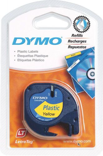 Dymo letratag 91332 yellow plastic 1/2&#034; label refill tapes letra tag lt xr qx50 for sale