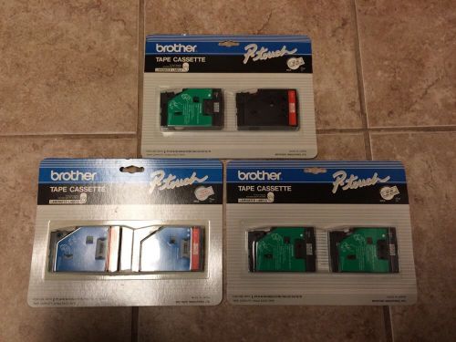 Six (6) Brother P-Touch TC Tape Cartridges 1/2&#034; TC-10 &amp; TC-21