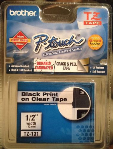 BROTHER P-TOUCH BLACK PRINT ON CLEAR TAPE 1/2 INCH OFFICE SUPPLIES ELECTRONIC
