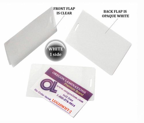 Qty 200 White/Clear Luggage Tag Laminating Pouches 2-1/2 x 4-1/4
